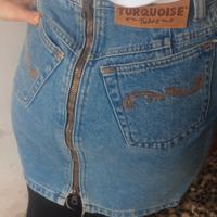mini jeans Turquoise  anni 80