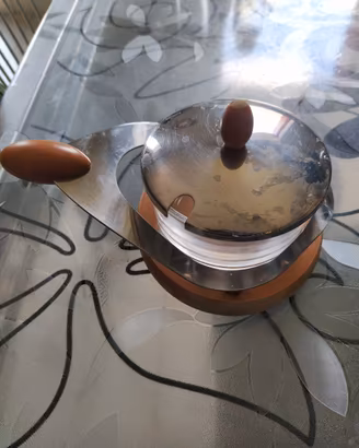  Formaggiera Alessi in legno e acciaio