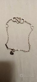 bracciale in acciaio con cuori 