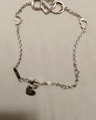 bracciale in acciaio con cuori 