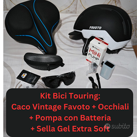 Kit Bici Touring: Casco, Occhiali, Pompa, Sella