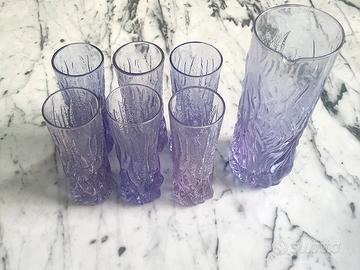 Set Caraffa e bicchieri anni 60 70