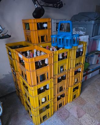 Lotto 350 bottiglie + 20 cassette plastica da 12