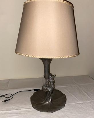 lampada liberty, in peltro, tedesca