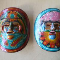 Maschere terracotta dipinte arte mesoamericana vin