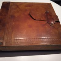 album fotografico vintage in pelle, anni 60 retrò