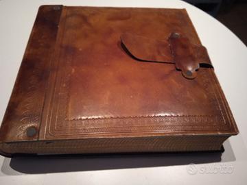 album fotografico vintage in pelle, anni 60 retrò