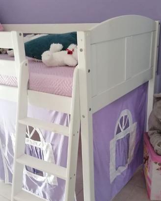 Letto a soppalco verniciatura naturale atossico
