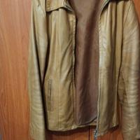 giacca  in pelle beige 