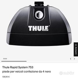 Kit barre portatutto THULE piedi+barre+attacchi