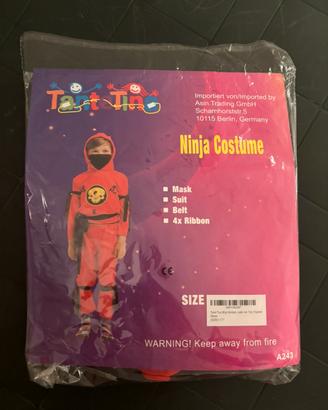 Costume ninja in nylon 10 anni