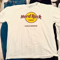 MAGLIETTA T-SHIRT HARD ROCK CAFE HOLLYWOOD BIANCA