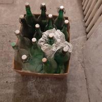 Bottiglie di vetro usate + damigiana
