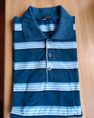 Polo Dian Dian Tong vintage blu rigata