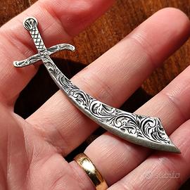 Ferma cravatte vintage argento 800