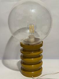 Lampada vintage anni ’70 Space Age in legno