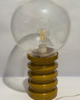 Lampada vintage anni ’70 Space Age in legno