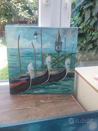 Dipinto gondole veneziane 