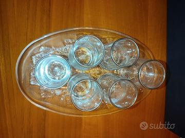 Servizio liquore vintage "Cristal 3A"  con vassoio