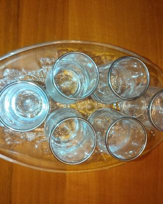 Servizio liquore vintage "Cristal 3A"  con vassoio