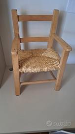 Sedia artigianale per bambini
