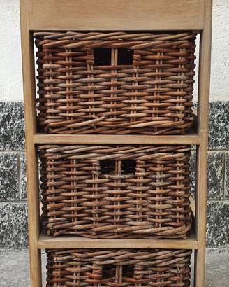 Dispensa cassettiera portaverdure stile rustico