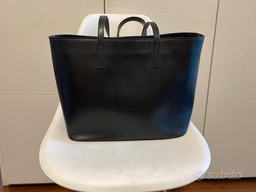 Borsa shopper donna in pelle nera