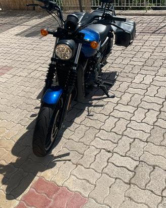 Moto Harley -Davidson Street 750 blu.
