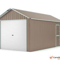 Prefabbricato box baracca serranda 360x610 tortora