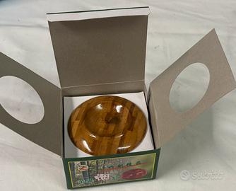 Posacenere in legno di bambù con coperchio. Nuovo