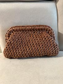 Clutch bag borsa crochet fatta a mano simil pelle