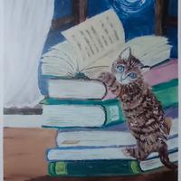 stampa "gattino"  di dipinto da me realizzato  