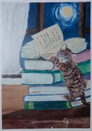 stampa "gattino"  di dipinto da me realizzato  