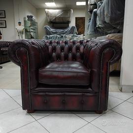 poltrona chesterfield club inglese originale rossa