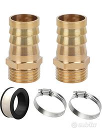 2 bocchette per tubo in ottone da 1 pollice 