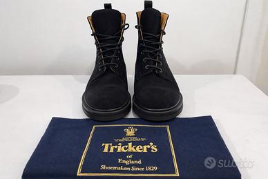 Tricker's - Stivaletti suede nero 41-41 1/2 - Uomo