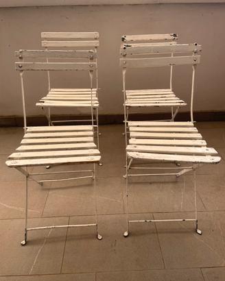 4 sedie in legno stile vintage