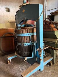 Torchio con pressa verticale e diraspatrice