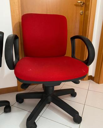 Sedia da scrivania girevole e regolabile Rossa