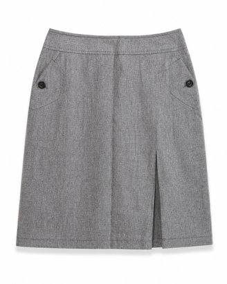 Max Mara Gonna Donna 100% Puro Lino Grigio IT 44