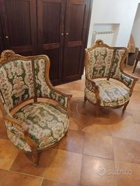 Poltrone fine 1900  tipo BERGERE' stile luigi xv
