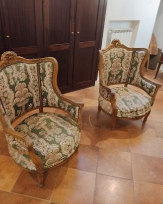Poltrone fine 1900  tipo BERGERE' stile luigi xv