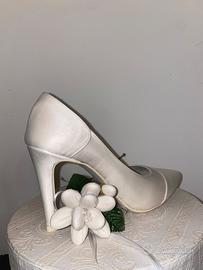 Scarpe da sposa in raso. Taglia 36/37