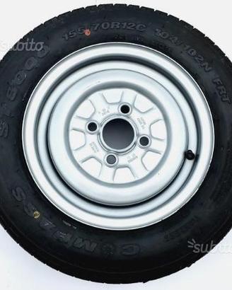 Ruota completa per rimorchio 155/70-12C Fiat