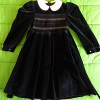 vestito blu per bambina di velluto