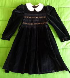 vestito blu per bambina di velluto