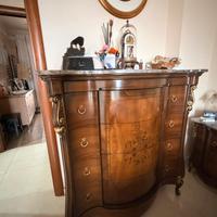 Como e 2 comodini legno e vero marmo