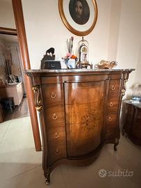 Como e 2 comodini legno e vero marmo