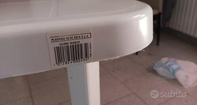 tavolo in resina bianco misure 178x77 altezza 72cm