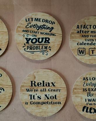 6 sottobicchieri frasi divertenti